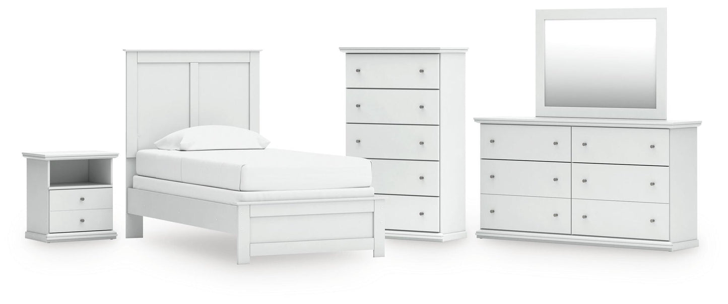 Bostwick Shoals  Panel Bed, Dresser, Mirror, Chest And Nightstand