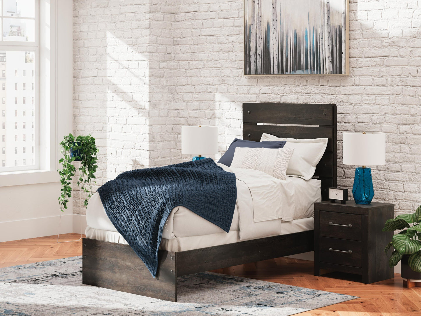 Hollivern  Panel Bed, Dresser And Mirror
