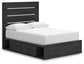Hollivern  Panel Bed With Storage, Dresser, Mirror And Nightstand