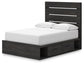 Hollivern  Panel Bed With Storage, Dresser, Mirror And Nightstand