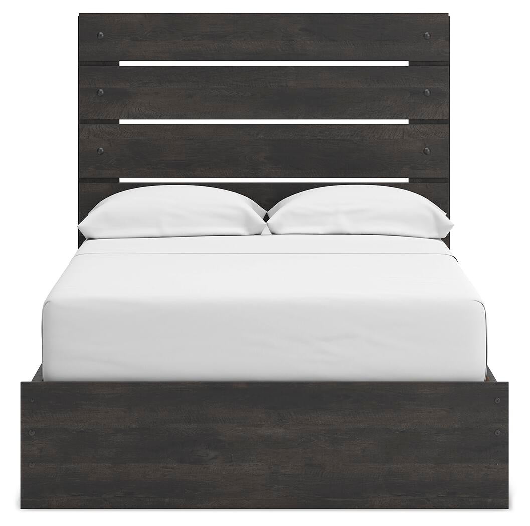 Hollivern  Panel Bed With Storage, Dresser And Mirror
