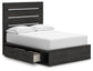 Hollivern  Panel Bed With Storage, Dresser And Mirror
