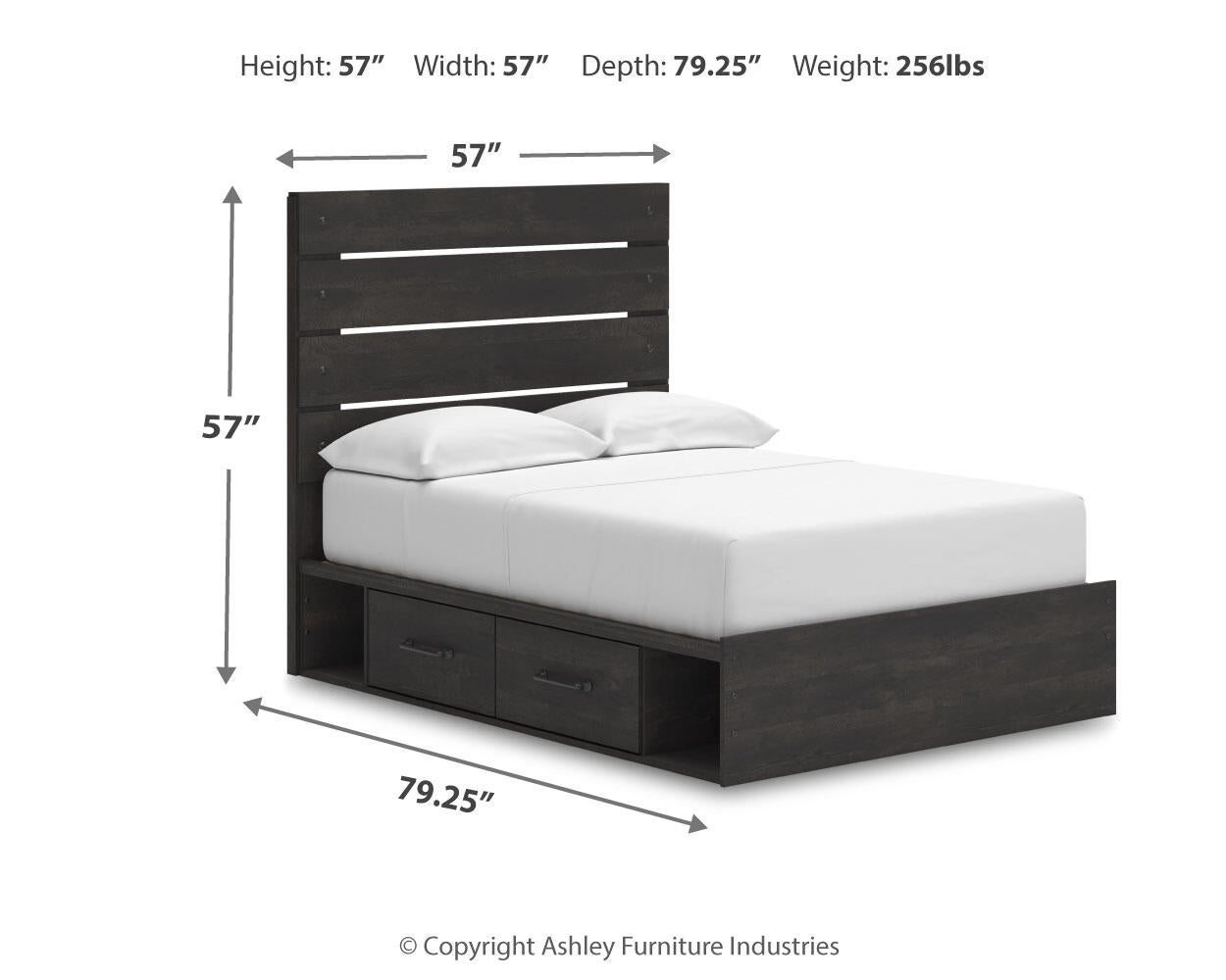 Hollivern  Panel Bed With Storage, Dresser And Mirror