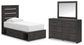 Hollivern  Panel Bed With Storage, Dresser And Mirror