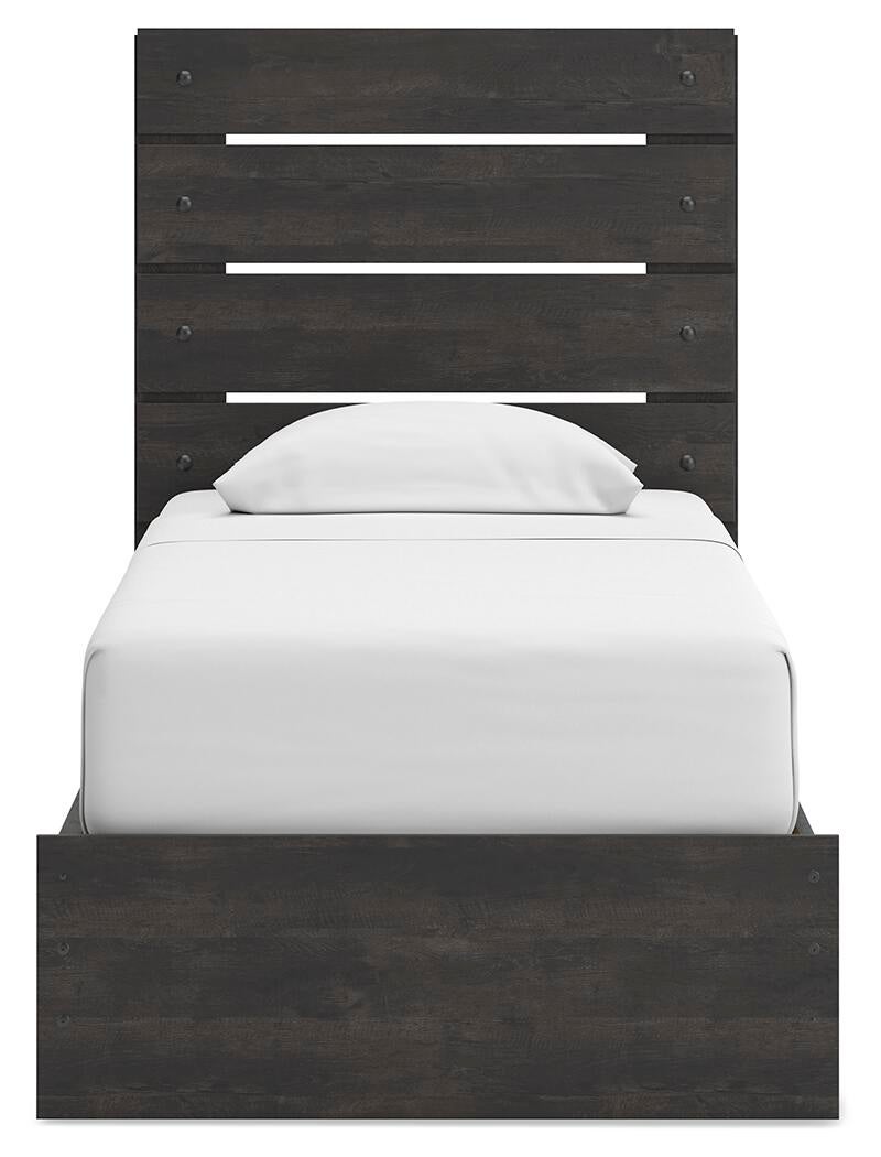 Hollivern  Panel Bed With Storage, Dresser And Mirror