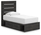 Hollivern  Panel Bed With Storage, Dresser And Mirror