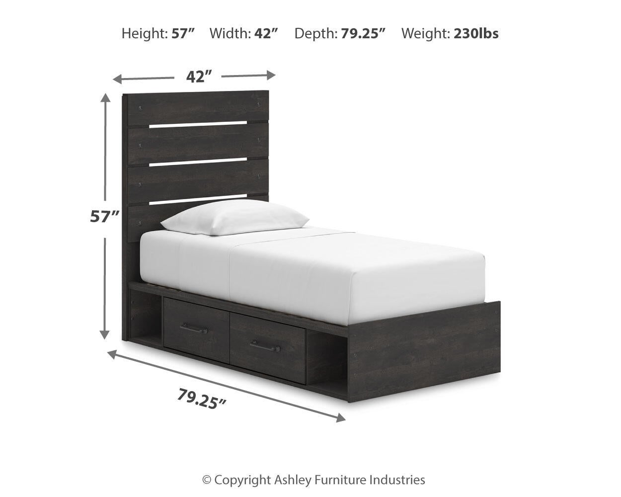 Hollivern  Panel Bed With Storage, Dresser And Mirror