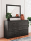 Hollivern  Panel Bed With Storage, Dresser And Mirror