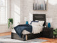 Hollivern  Panel Bed With Storage, Dresser And Mirror