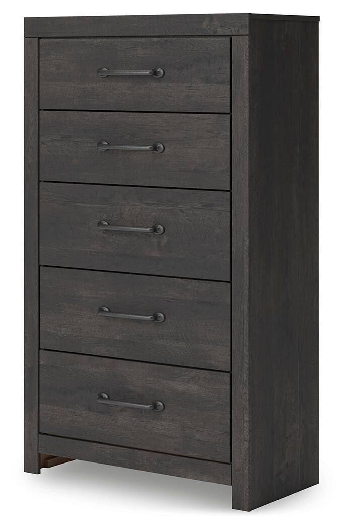 Hollivern  Panel Storage Bed, Dresser, Mirror, Chest And Nightstand