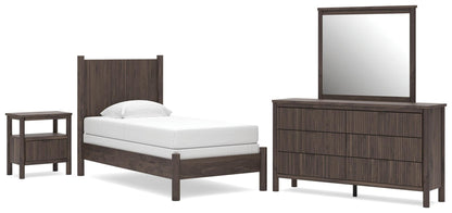 Pamytta  Panel Bed, Dresser, Mirror And Nightstand