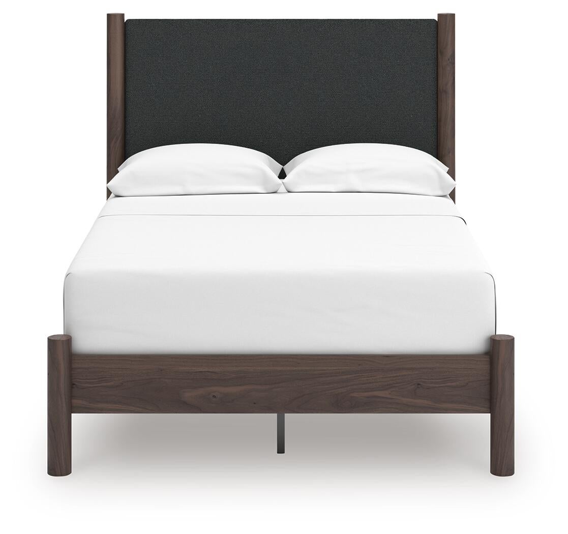 Pamytta  Upholstered Panel Platform Bed, Dresser, Mirror, Chest And Nightstand