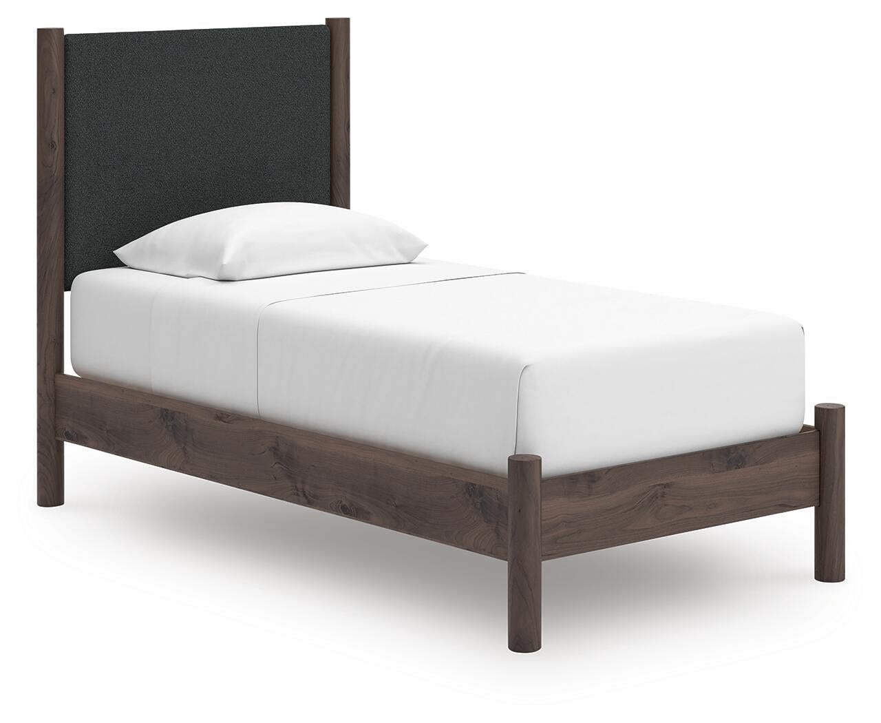 Pamytta  Upholstered Panel Platform Bed, Dresser, Mirror, Chest And Nightstand