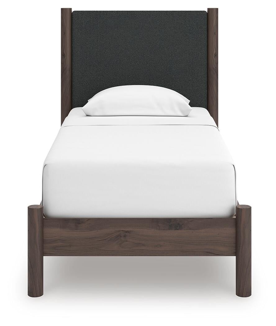 Pamytta  Upholstered Panel Platform Bed, Dresser, Mirror And Nightstand