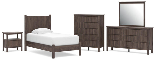 Pamytta  Panel Platform Bed, Dresser, Mirror, Chest And Nightstand