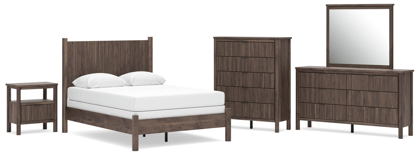 Pamytta  Panel Bed, Dresser, Mirror, Chest And Nightstand