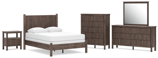 Pamytta  Panel Bed, Dresser, Mirror, Chest And Nightstand
