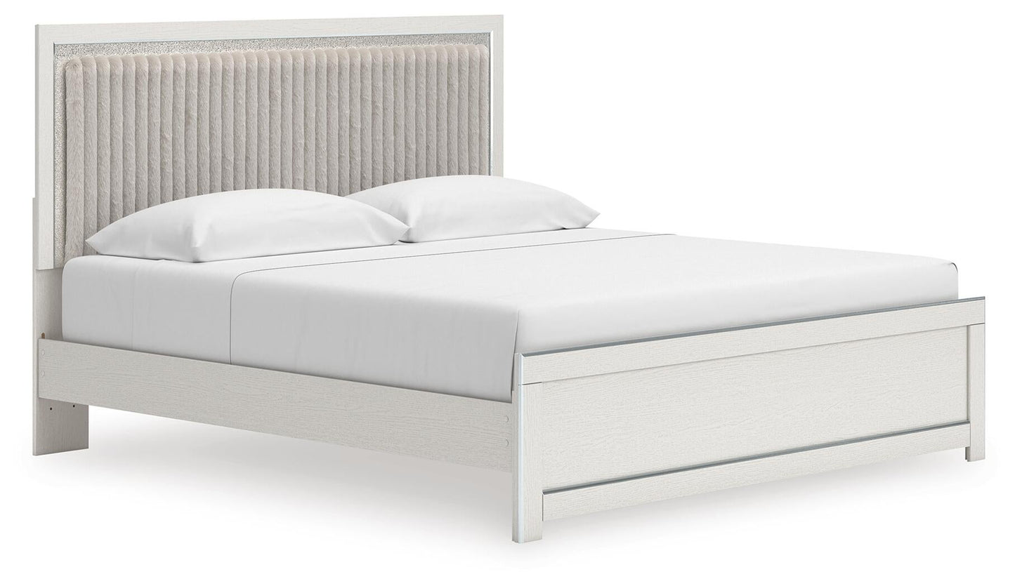 Zuraleus  Upholstered Panel Platform Bed, Dresser, Mirror, Chest And Nightstand