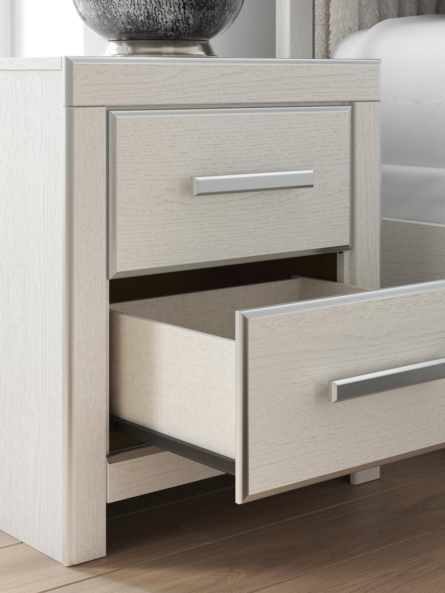 Zuraleus  Upholstered Panel Bed, Dresser, Mirror, Chest And Nightstand