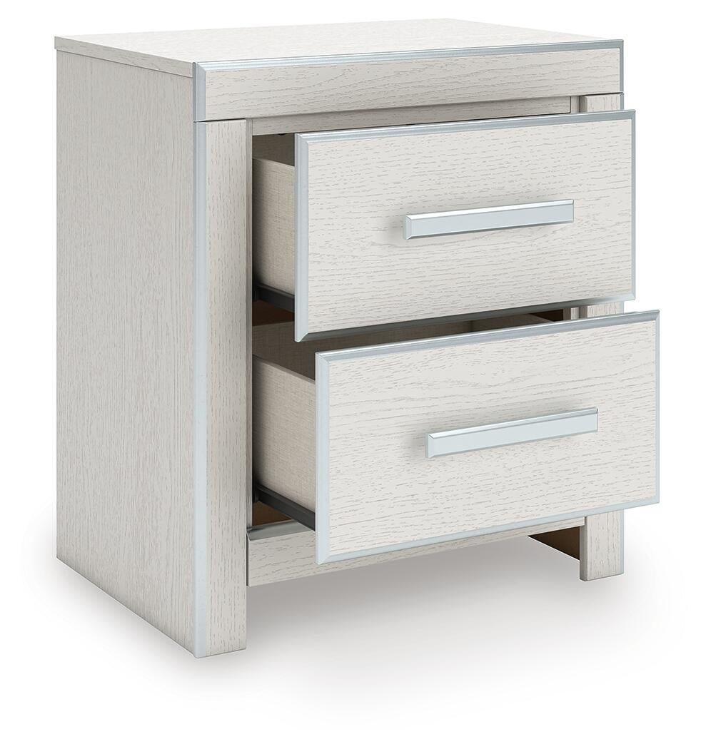 Zuraleus  Upholstered Panel Bed, Dresser, Mirror And Nightstand
