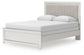Zuraleus  Upholstered Panel Bed, Dresser And Mirror