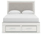Zuraleus  Upholstered Panel Platform Storage Bed, Dresser, Mirror And Nightstand