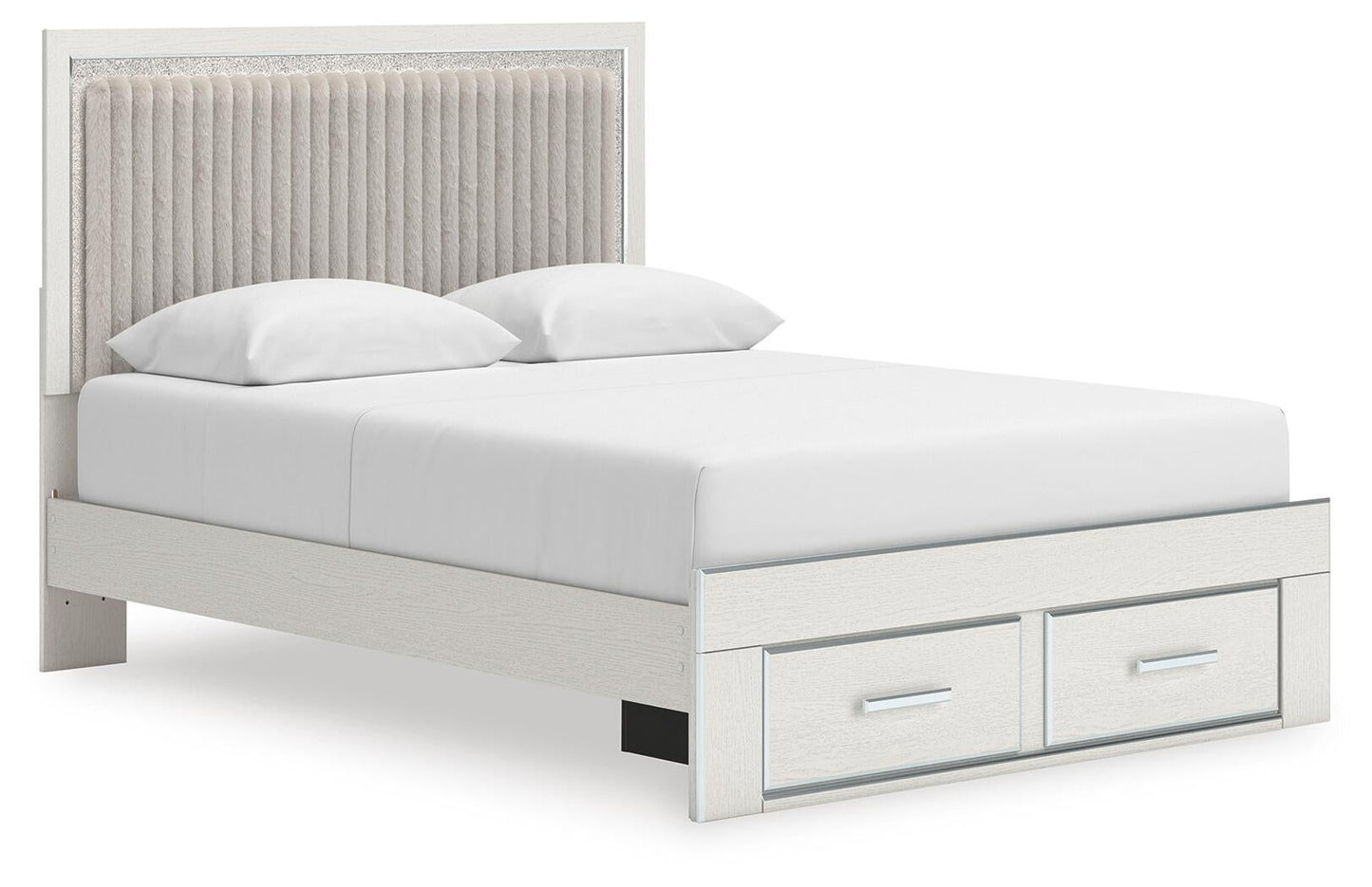 Zuraleus  Upholstered Panel Platform Storage Bed, Dresser, Mirror And Nightstand