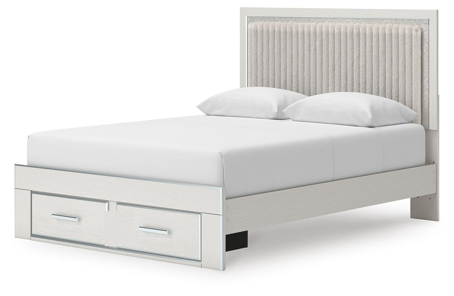 Zuraleus  Upholstered Panel Platform Storage Bed, Dresser, Mirror And Nightstand