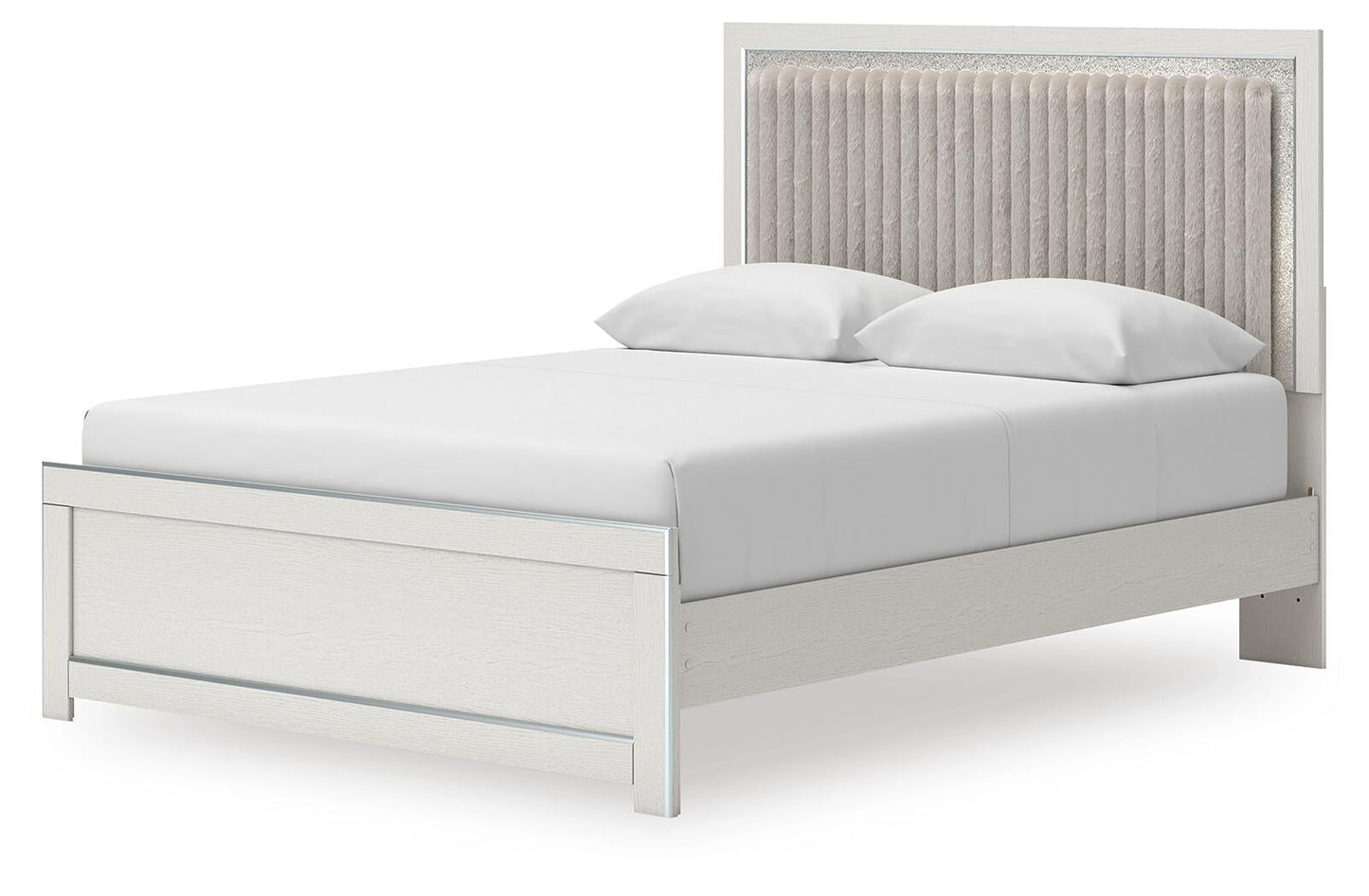 Zuraleus  Upholstered Panel Platform Bed, Dresser, Mirror, Chest And Nightstand
