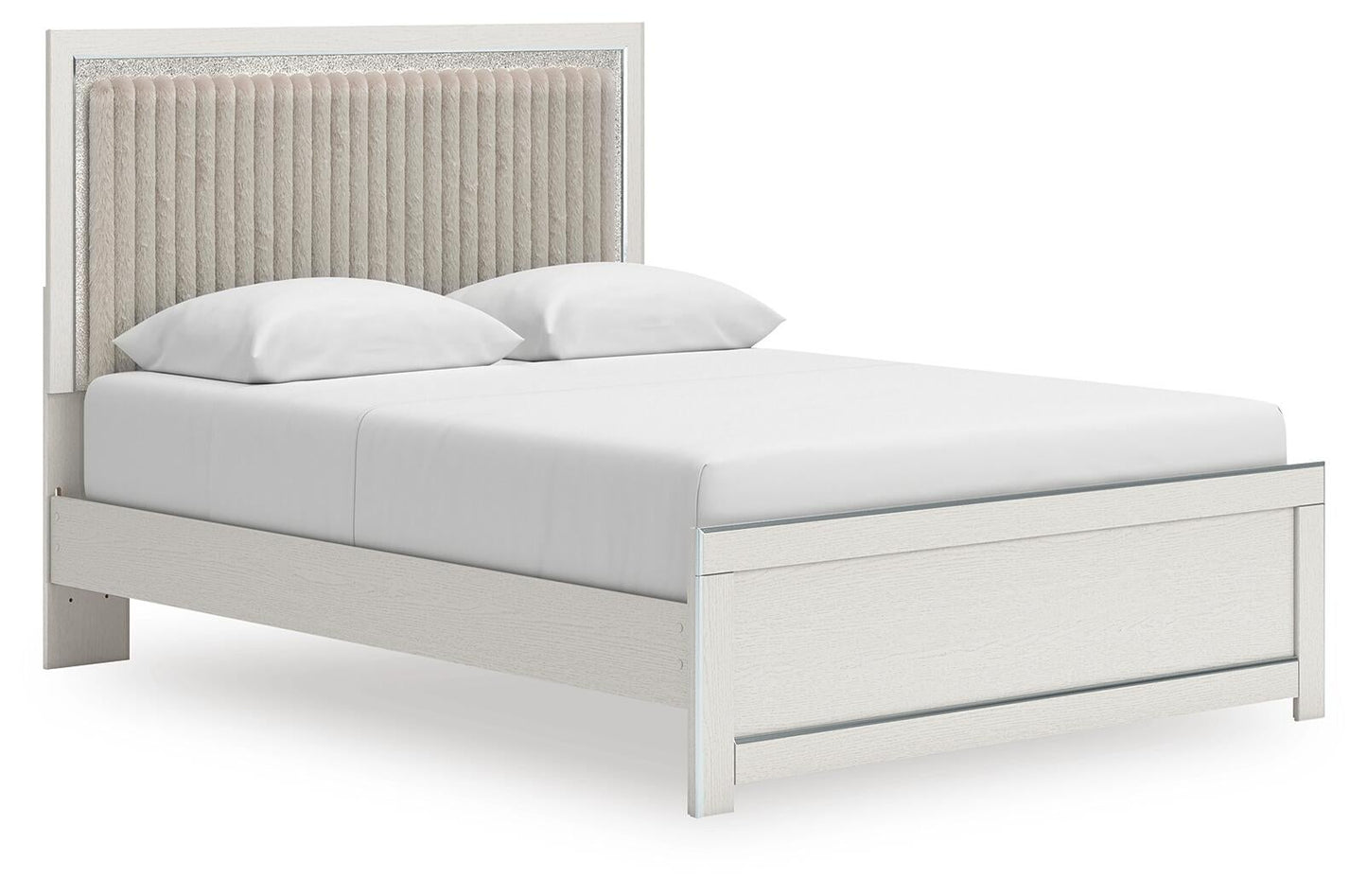 Zuraleus  Upholstered Panel Platform Bed, Dresser And Mirror