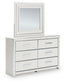 Zuraleus California  Upholstered Bed, Dresser, Mirror, Chest And Nightstand