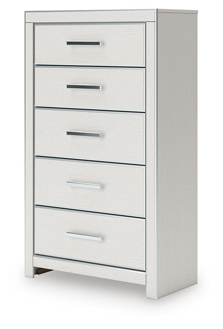 Zuraleus California  Upholstered Bed, Dresser, Mirror, Chest And Nightstand