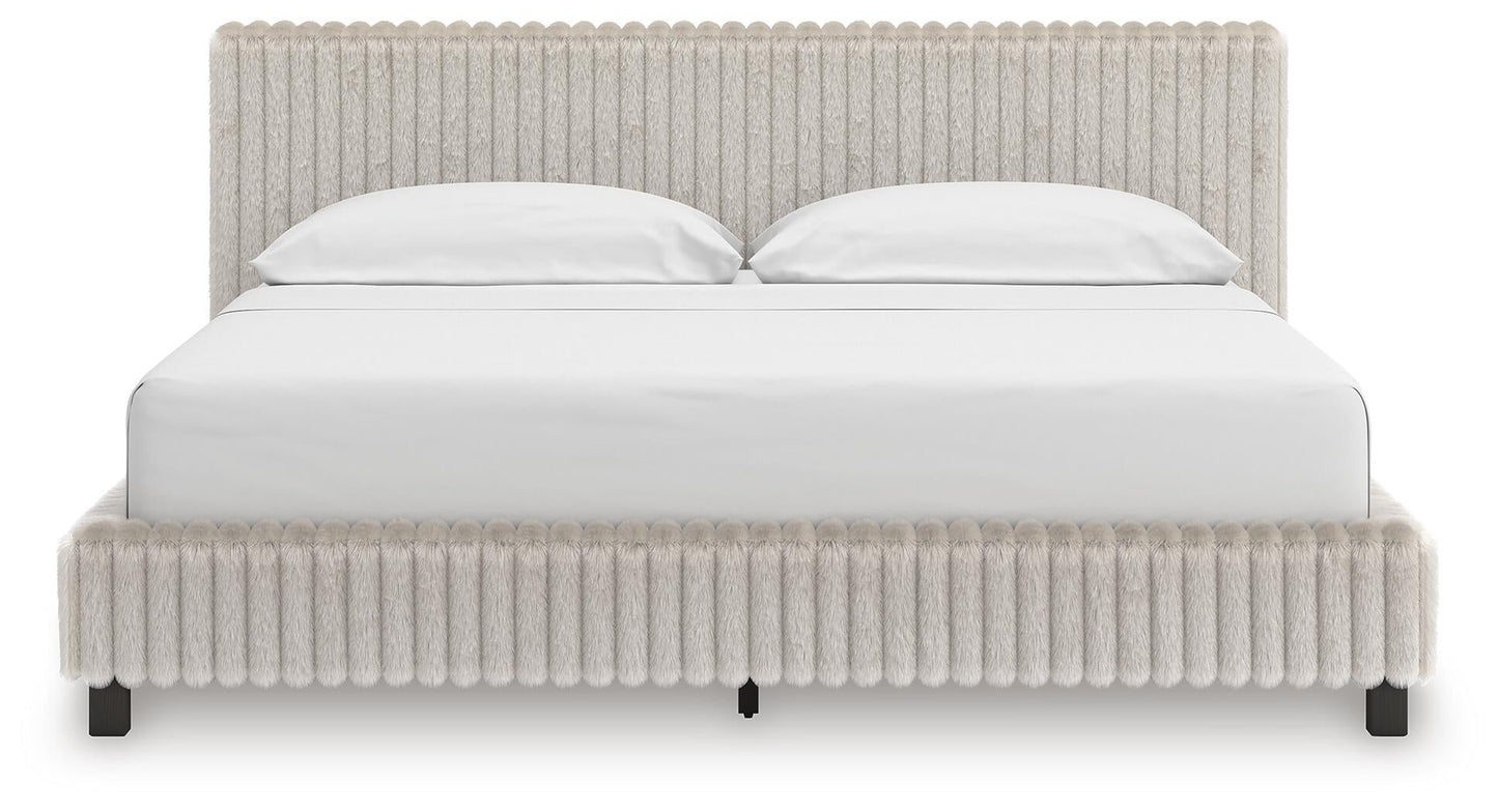 Zuraleus California  Upholstered Bed, Dresser, Mirror, Chest And Nightstand