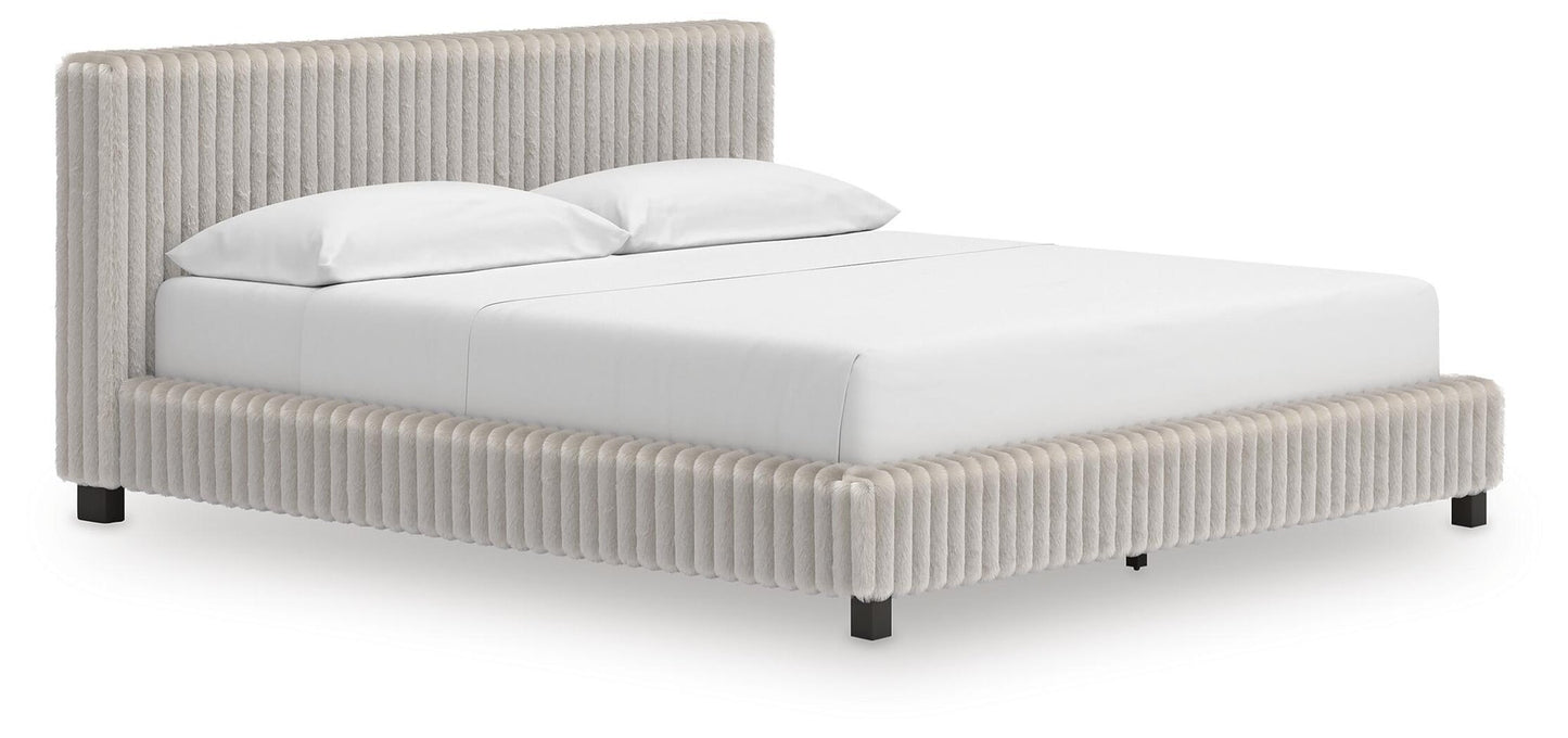 Zuraleus California  Upholstered Bed, Dresser, Mirror, Chest And Nightstand