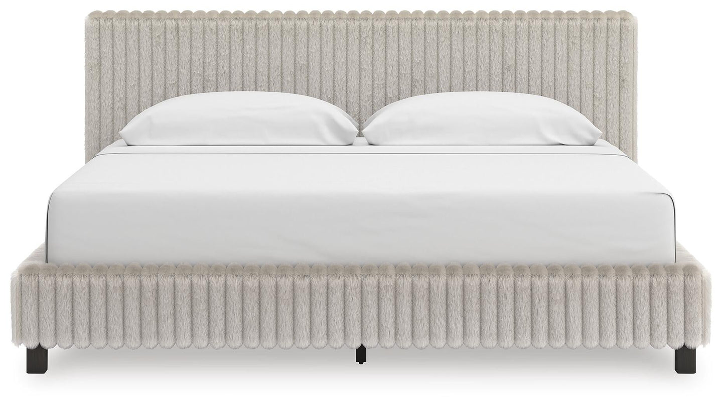 Zuraleus  Upholstered Bed, Dresser, Mirror, Chest And Nightstand