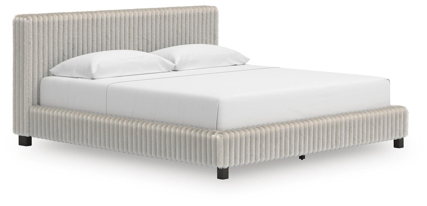 Zuraleus  Upholstered Bed, Dresser, Mirror, Chest And Nightstand