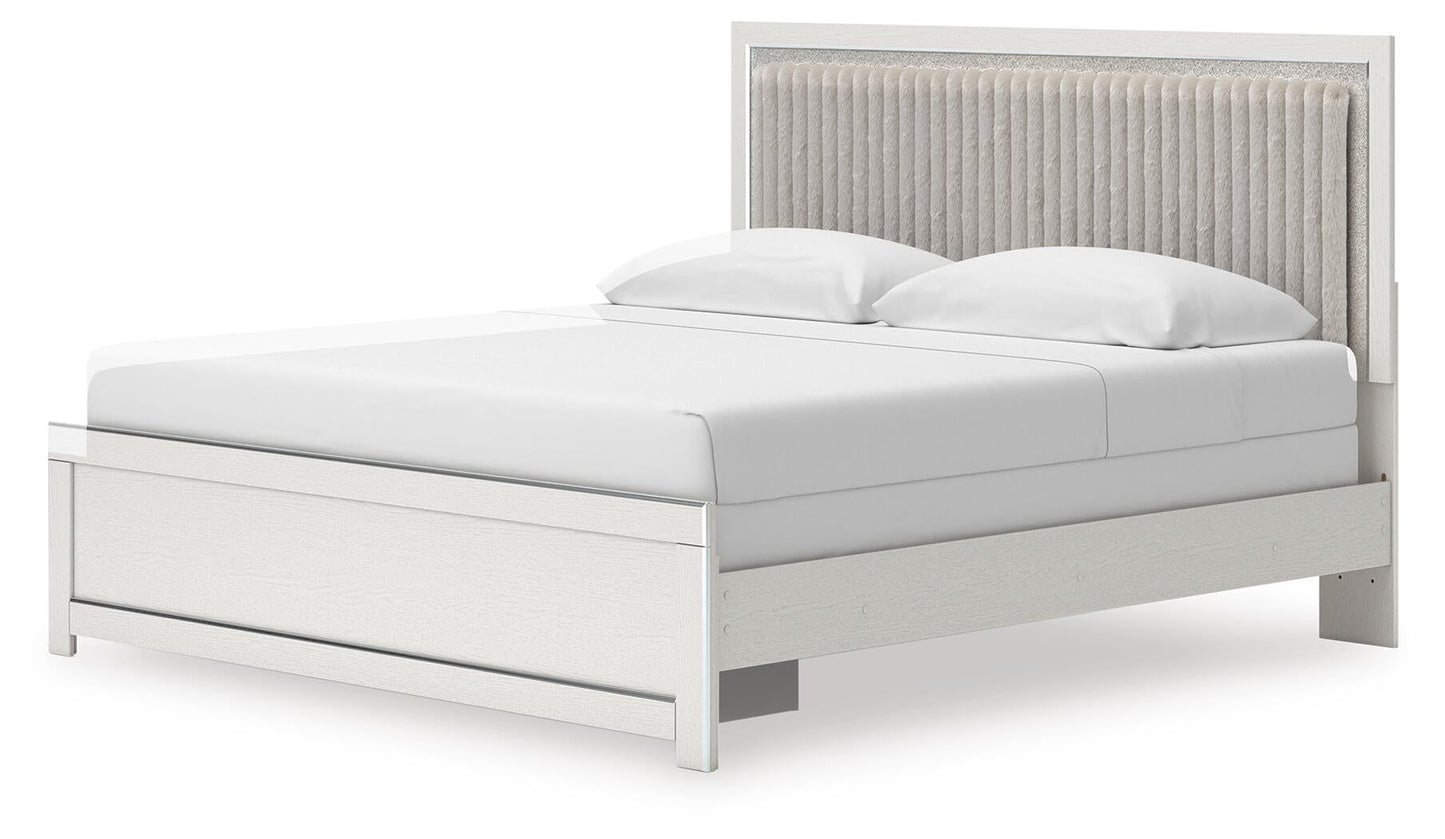 Zuraleus  Upholstered Panel Bed, Dresser, Mirror, Chest And Nightstand