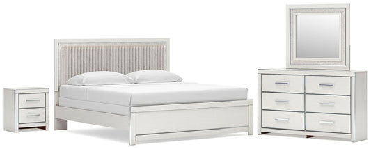 Zuraleus  Upholstered Panel Bed, Dresser, Mirror And Nightstand