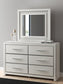 Zuraleus  Upholstered Panel Bed, Dresser, Mirror And Nightstand