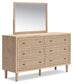 Cielden California  Upholstered Bed With Roll Slats, Dresser, Mirror, Chest And Nightstand