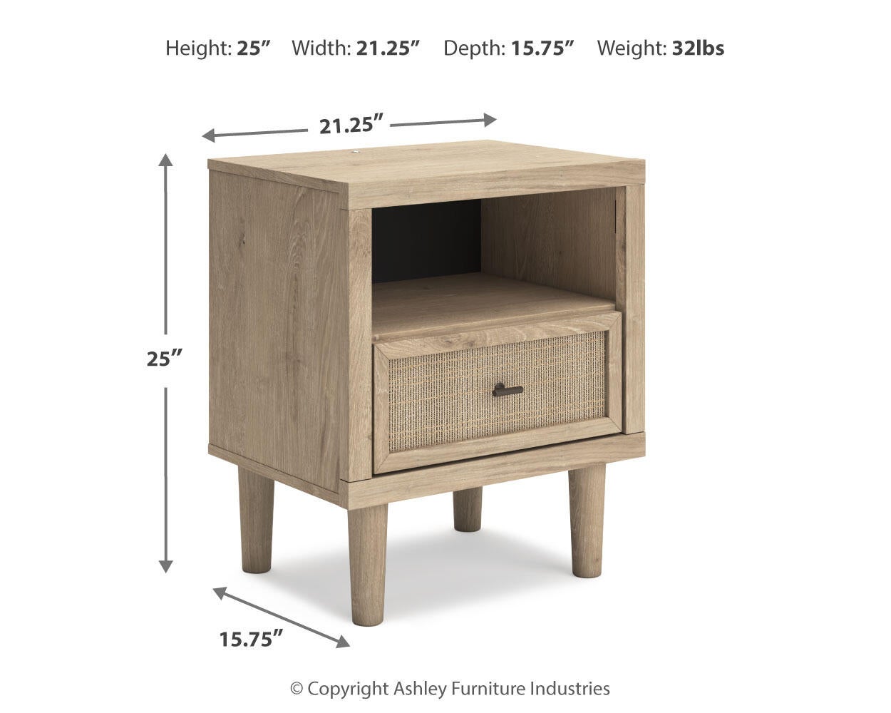 Cielden  Upholstered Bed With Roll Slats, Dresser, Mirror And Nightstand