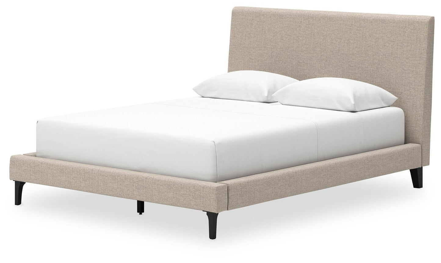 Cielden  Upholstered Bed With Roll Slats, Dresser, Mirror And Nightstand