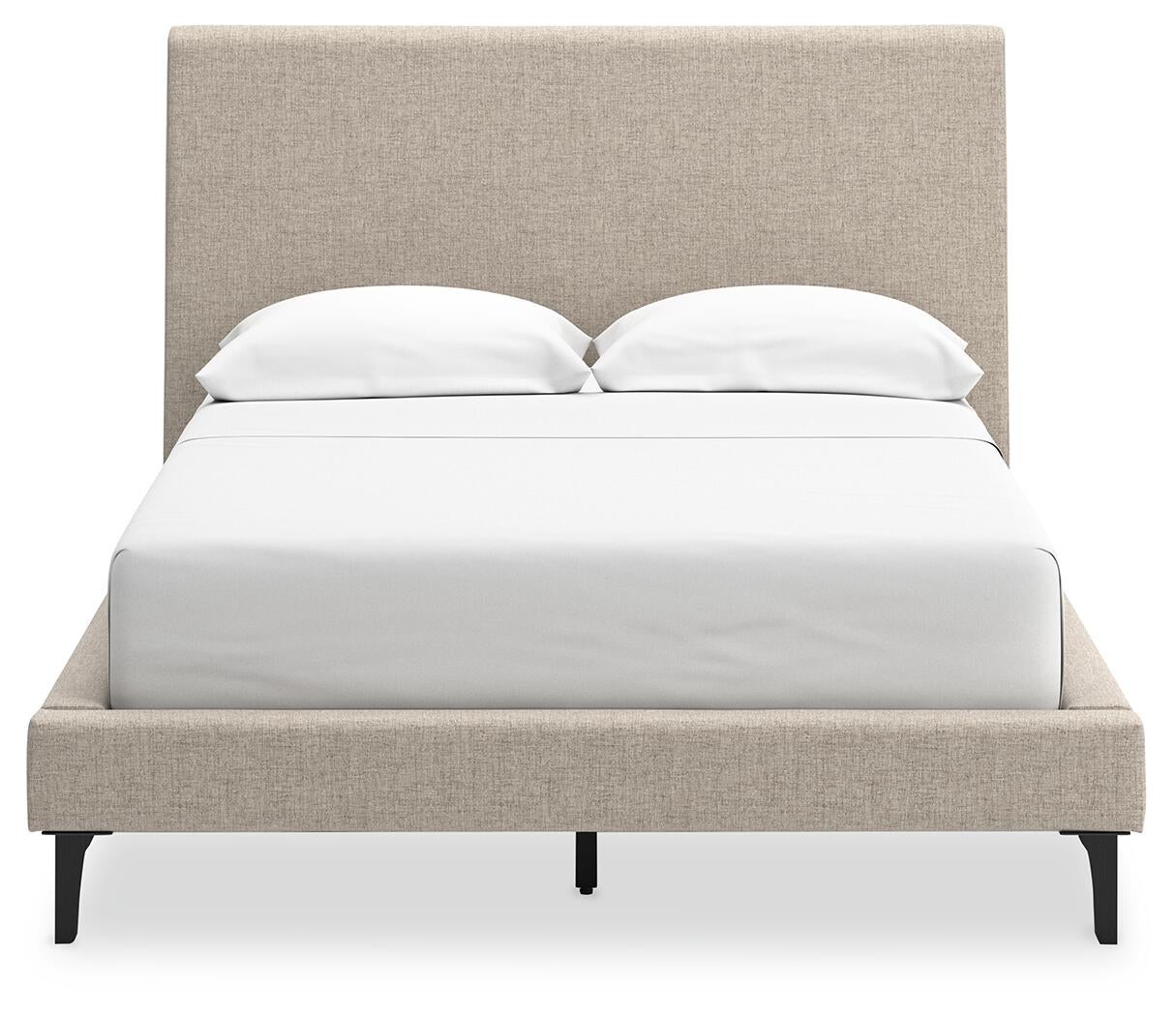 Cielden  Upholstered Bed With Roll Slats, Dresser And Mirror