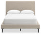 Cielden  Upholstered Bed With Roll Slats, Dresser And Mirror