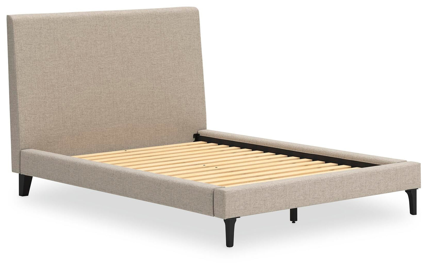 Cielden  Upholstered Bed With Roll Slats, Dresser And Mirror