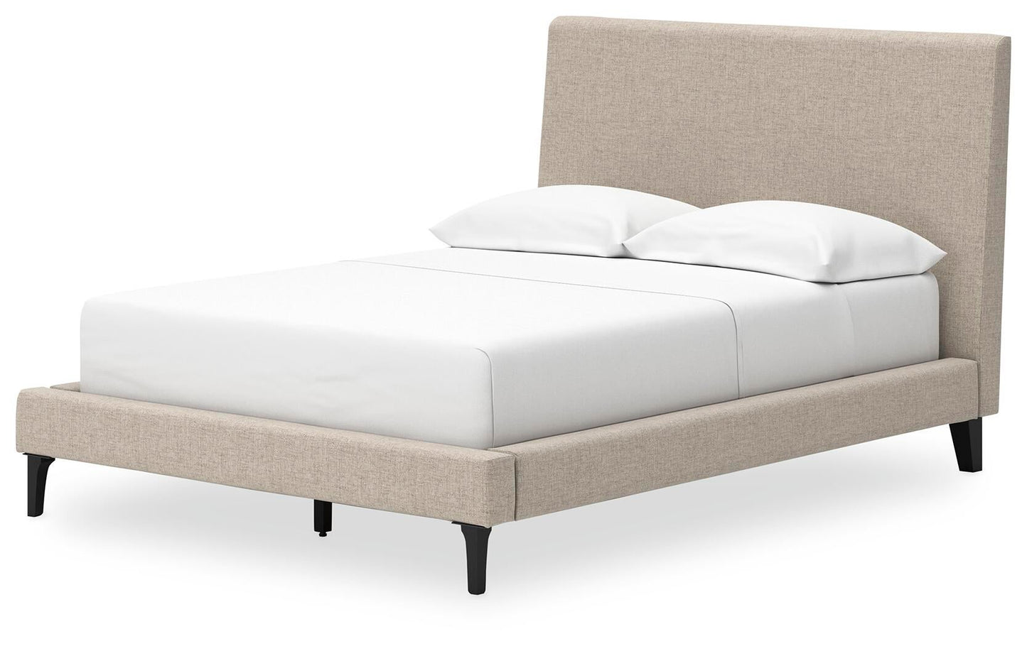 Cielden  Upholstered Bed With Roll Slats, Dresser And Mirror