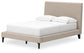 Cielden  Upholstered Bed With Roll Slats, Dresser And Mirror