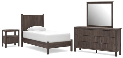 Pamytta  Panel Platform Bed, Dresser, Mirror And Nightstand