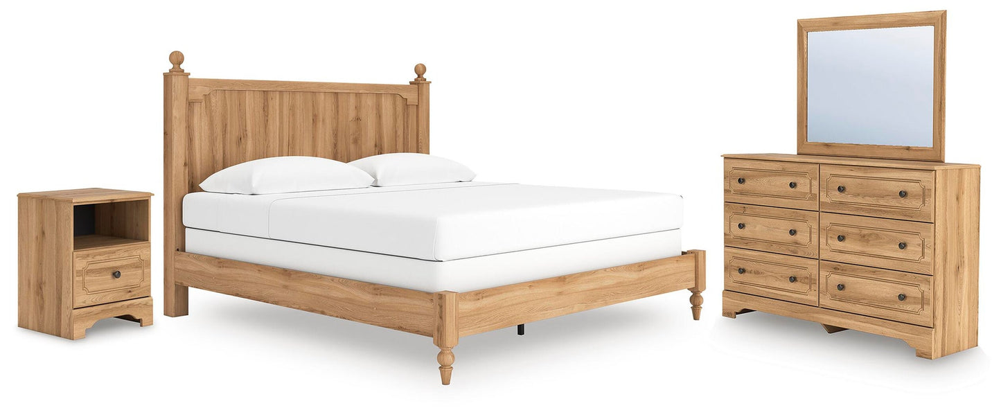 Aleaport  Panel Bed With Mirrored Dresser And Nightstand