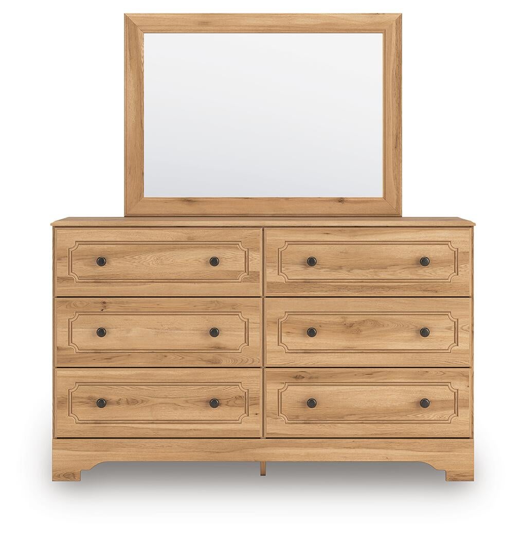 Aleaport  Panel Bed With Mirrored Dresser